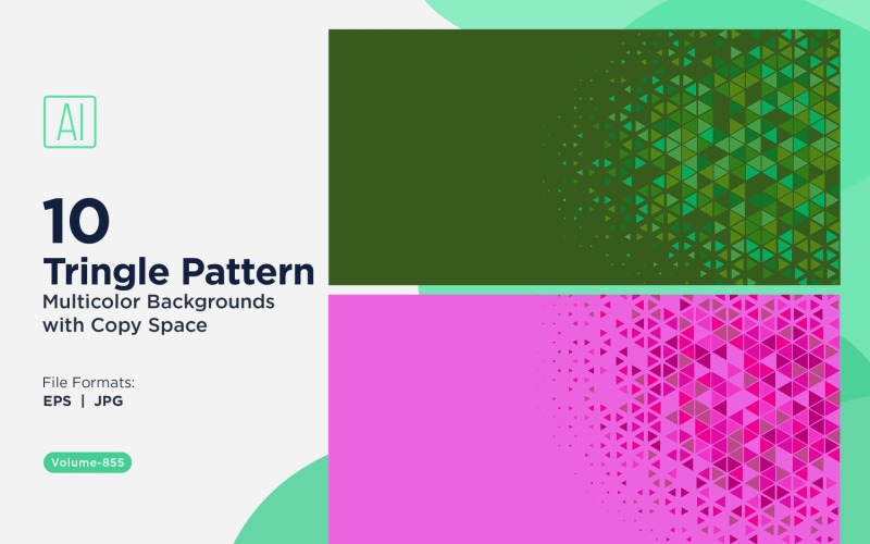 Sfondo con motivo triangolare vibrante in più colori e dimensioni 855