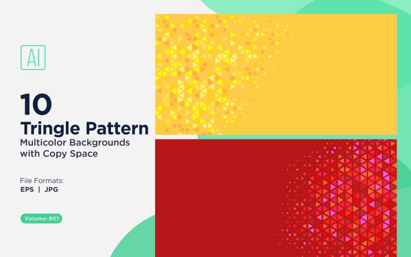 Sfondo con motivo triangolare vibrante in più colori e dimensioni 901