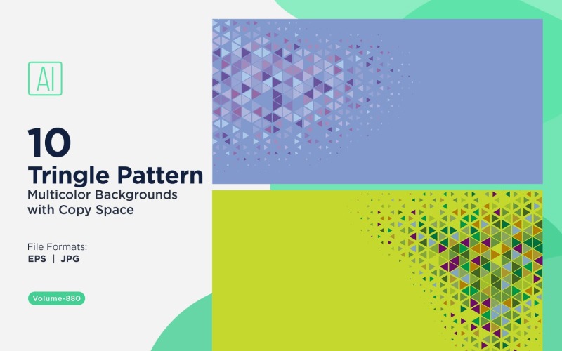 Vibrant Triangular Pattern Background in Multi Colors & Sizes 880