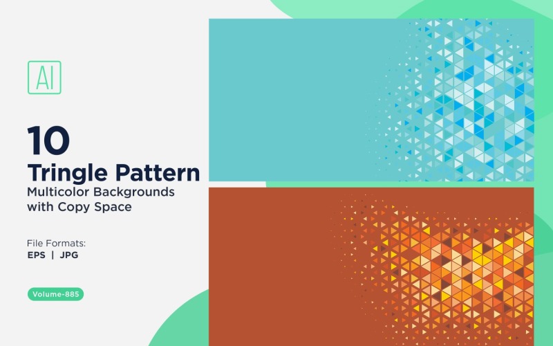 Vibrant Triangular Pattern Background in Multi Colors & Sizes 885