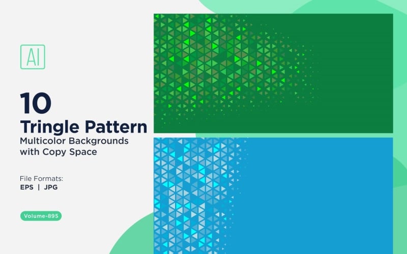 Vibrant Triangular Pattern Background in Multi Colors & Sizes 895