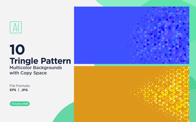 Vibrant Triangular Pattern Background in Multi Colors & Sizes 898