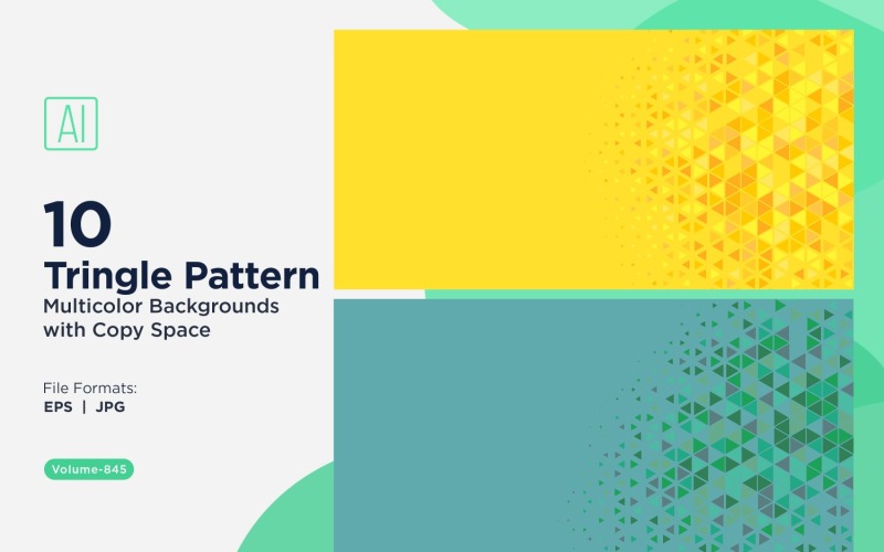 Vibrerande triangulärt mönsterbakgrund i flera färger och storlekar 845