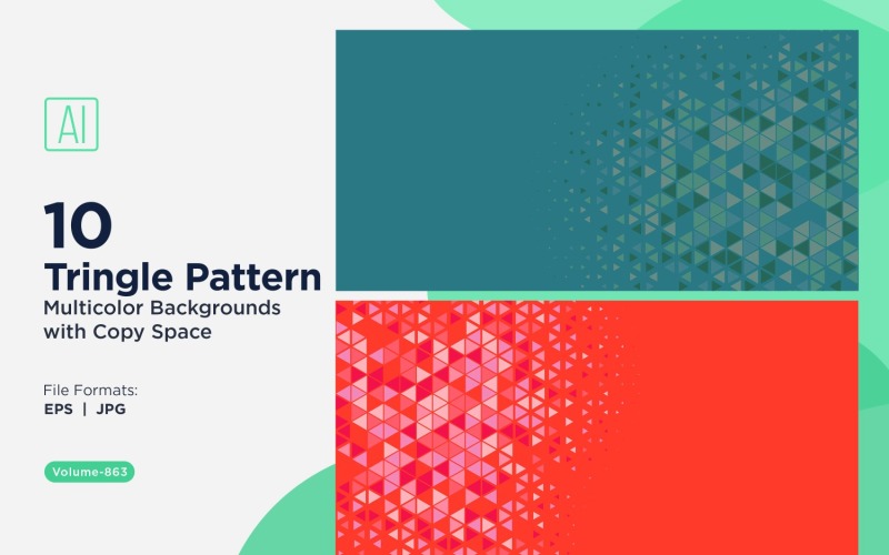 Żywe trójkątne tło w wielu kolorach i rozmiarach 863