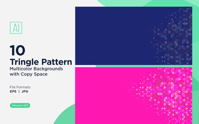 Яркий треугольный узор фона в нескольких цветах и размерах 927