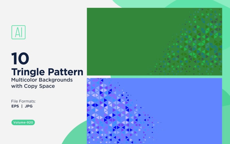 Çok Renkli ve Boyutlu Canlı Üçgen Desenli Arka Plan 920