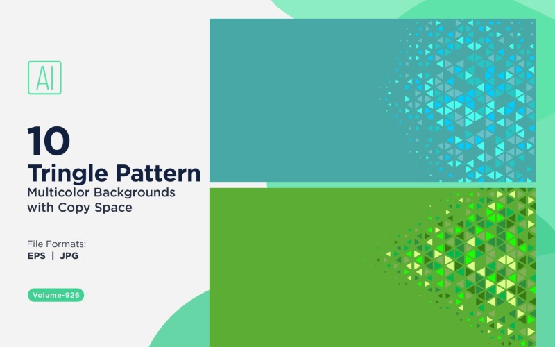 多种颜色和尺寸的鲜艳三角形图案背景 926