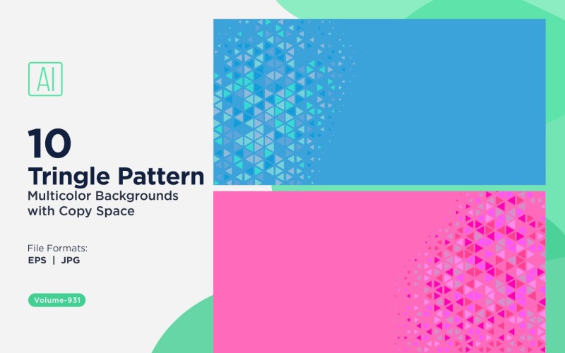 Élénk háromszög mintás háttér több színben és 931-es méretben