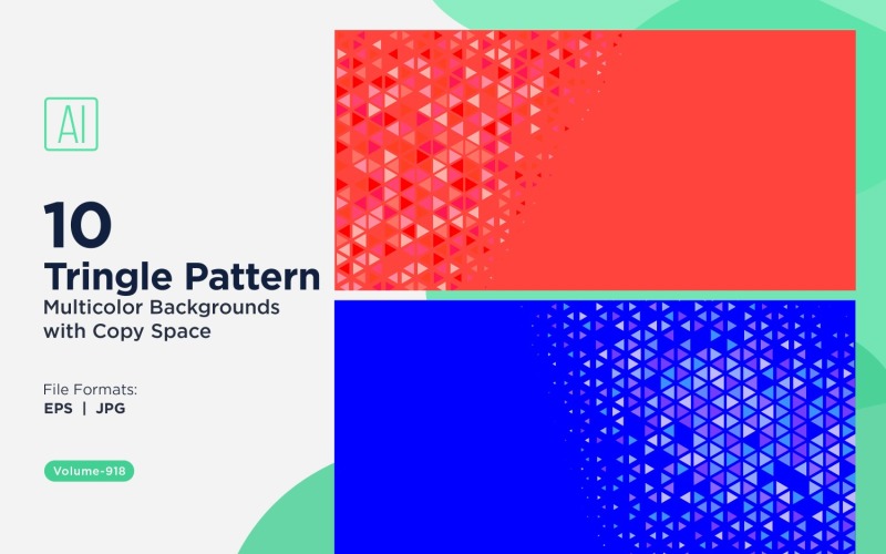 Fundo de padrão triangular vibrante em várias cores e tamanhos 918