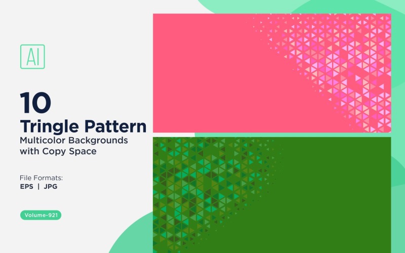 Fundo de padrão triangular vibrante em várias cores e tamanhos 921