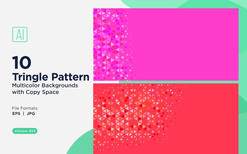 Fundo de padrão triangular vibrante em várias cores e tamanhos 923