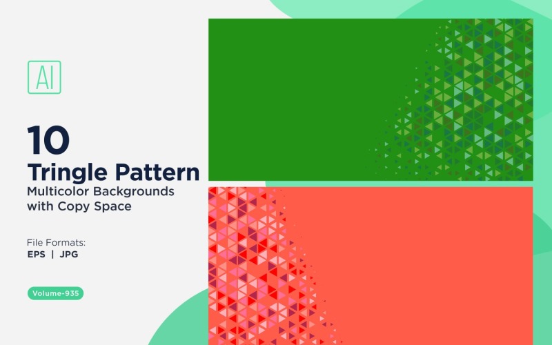 Fundo de padrão triangular vibrante em várias cores e tamanhos 935