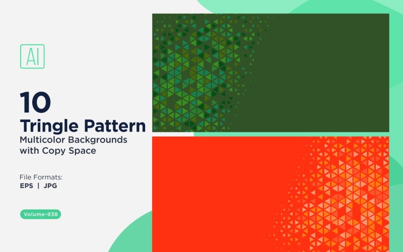 Fundo de padrão triangular vibrante em várias cores e tamanhos 938
