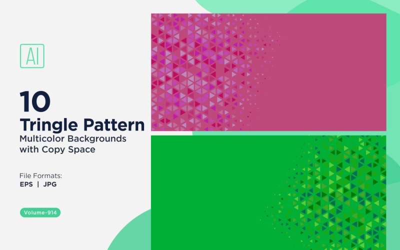 Sfondo con motivo triangolare vibrante in più colori e dimensioni 914