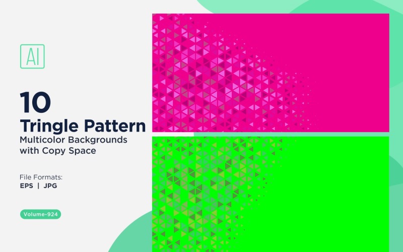 Sfondo con motivo triangolare vibrante in più colori e dimensioni 924