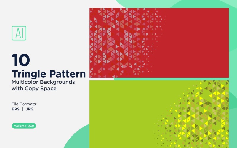 Vibrant Triangular Pattern Background in Multi Colors & Sizes 939