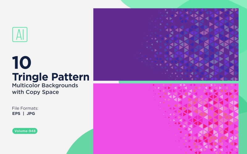 Яскравий трикутний візерунок у різних кольорах і розмірах 948
