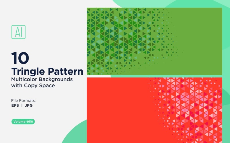 Яскравий трикутний візерунок у різних кольорах і розмірах 958