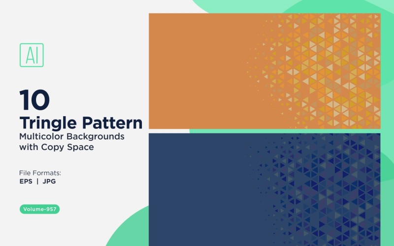 Élénk háromszög mintás háttér több színben és 957-es méretben