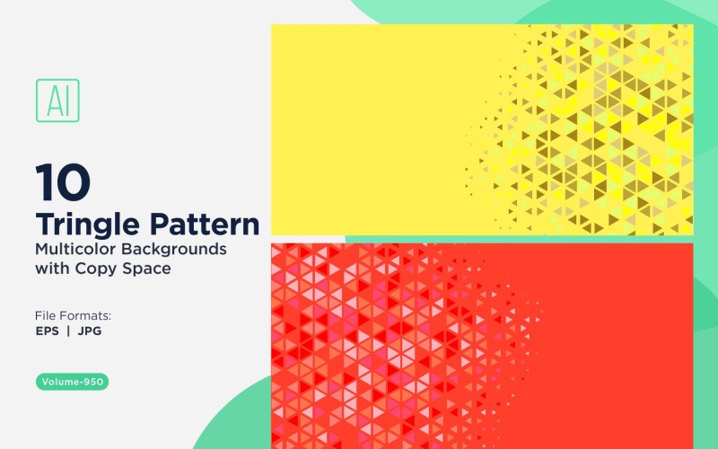 Fond à motif triangulaire vibrant en plusieurs couleurs et tailles 950