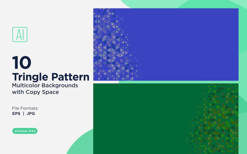 Fundo de padrão triangular vibrante em várias cores e tamanhos 942