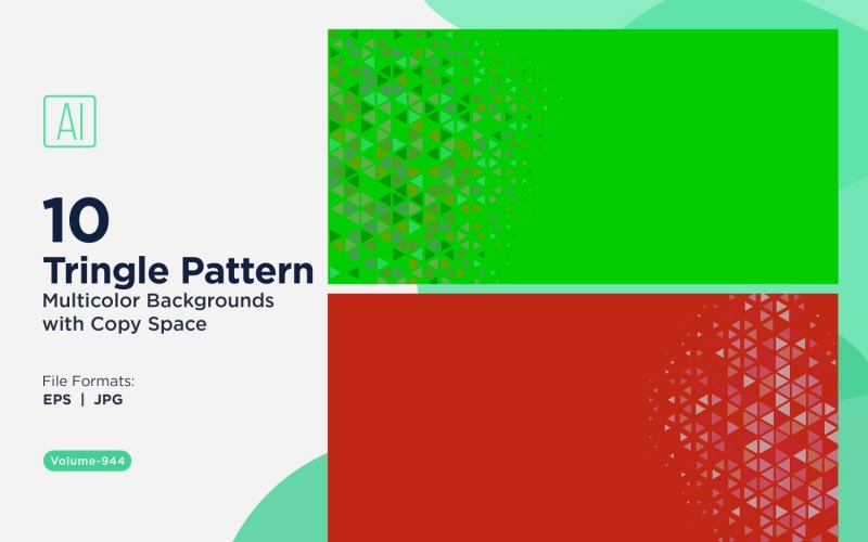 Fundo de padrão triangular vibrante em várias cores e tamanhos 944