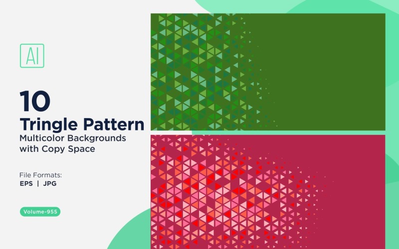 Fundo de padrão triangular vibrante em várias cores e tamanhos 955