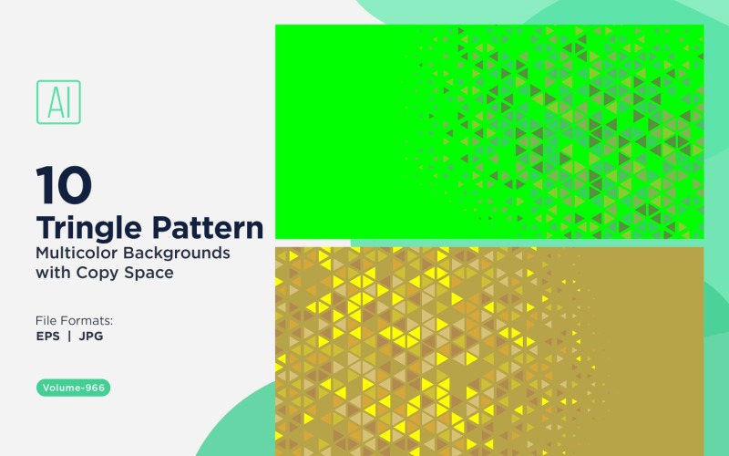 Fundo de padrão triangular vibrante em várias cores e tamanhos 966