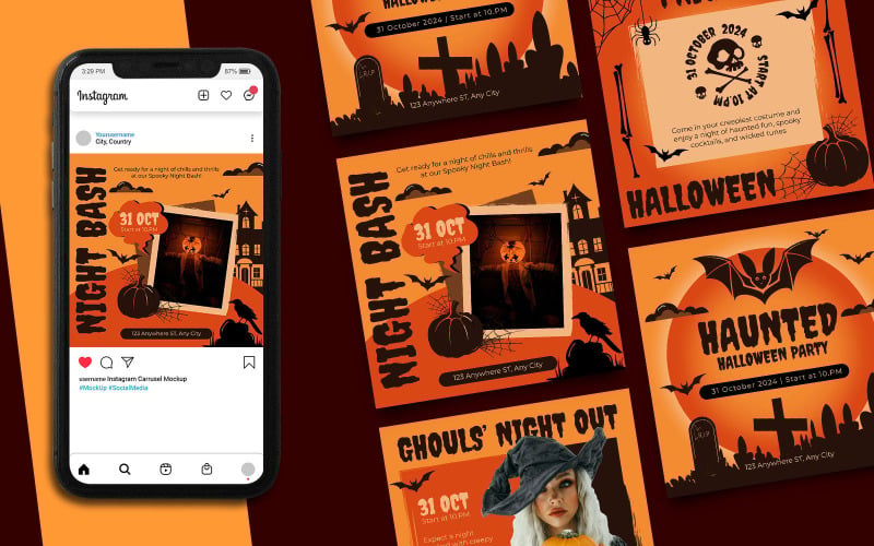 Instagram-Beitrag zur Halloween-Party