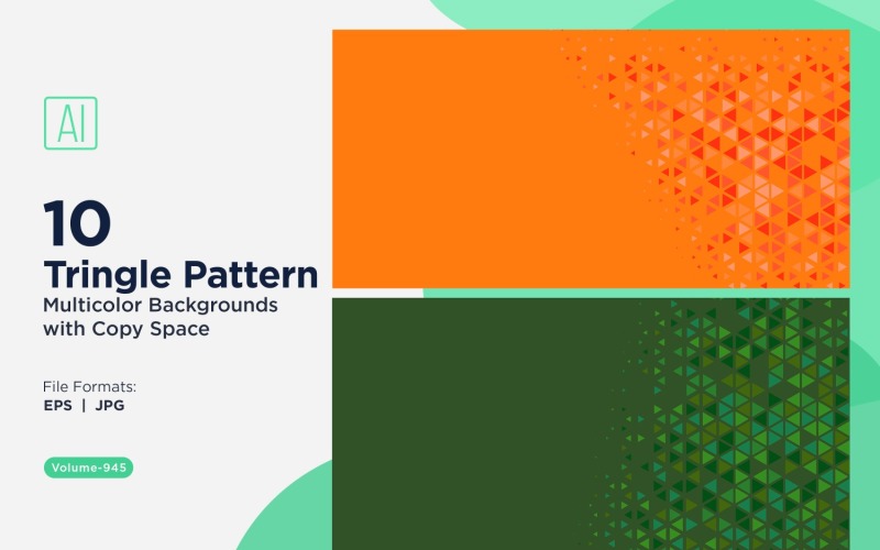 Levendige driehoekige patroonachtergrond in meerdere kleuren en maten 945