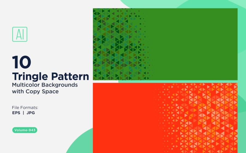 Sfondo con motivo triangolare vibrante in più colori e dimensioni 943