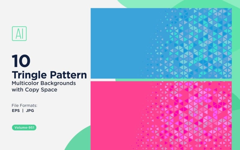 Sfondo con motivo triangolare vibrante in più colori e dimensioni 951