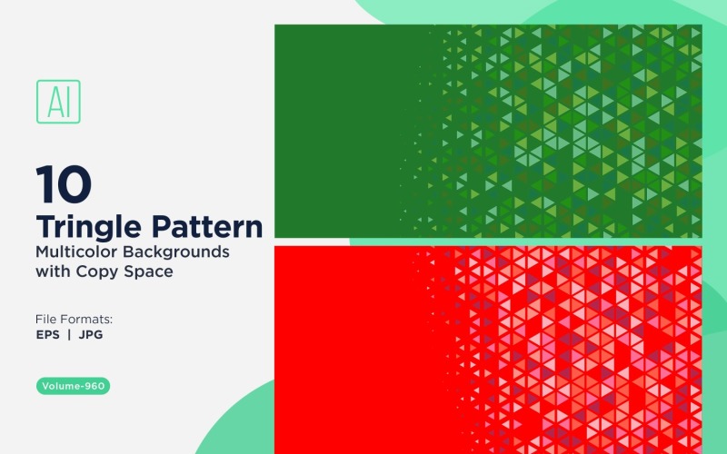 Sfondo con motivo triangolare vibrante in più colori e dimensioni 960