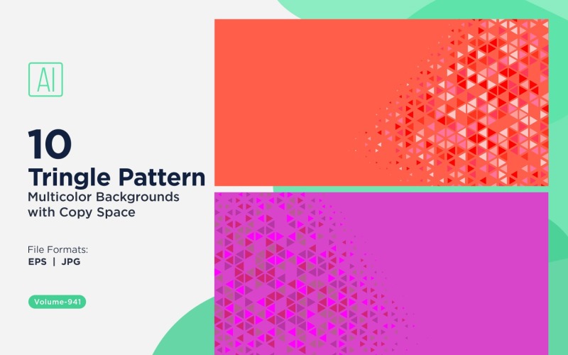 Vibrant Triangular Pattern Background in Multi Colors And Sizes 941