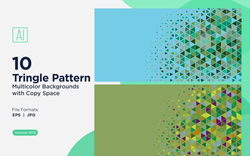 Яркий треугольный узор фона в нескольких цветах и размерах 1019
