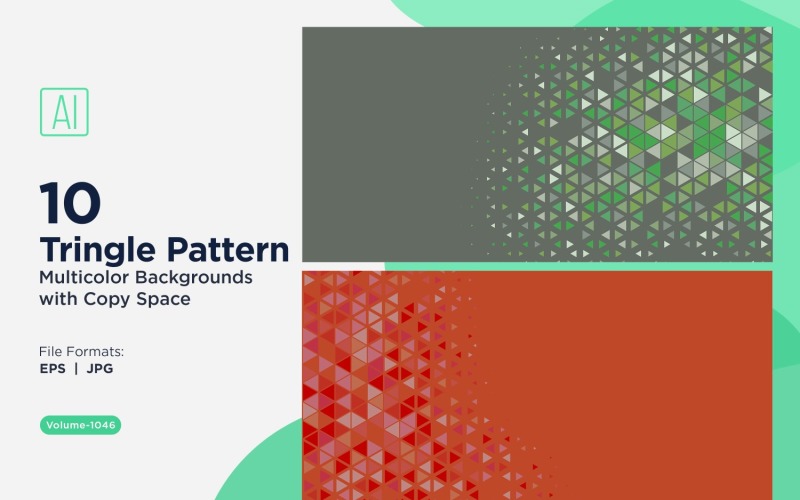 Яркий треугольный узор фона в нескольких цветах и размерах 1046