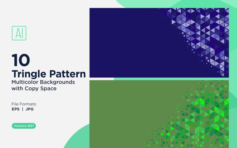 Яркий треугольный узор фона в нескольких цветах и размерах 997