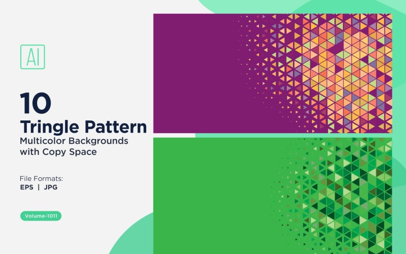 Яскравий трикутний візерунок у різних кольорах і розмірах 1011