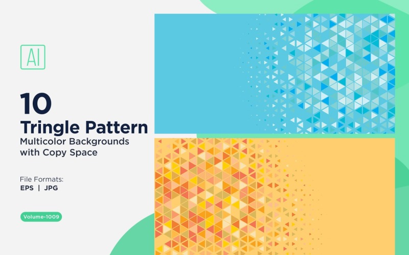 Çok Renkli ve Boyutlu Canlı Üçgen Desenli Arka Plan 1009