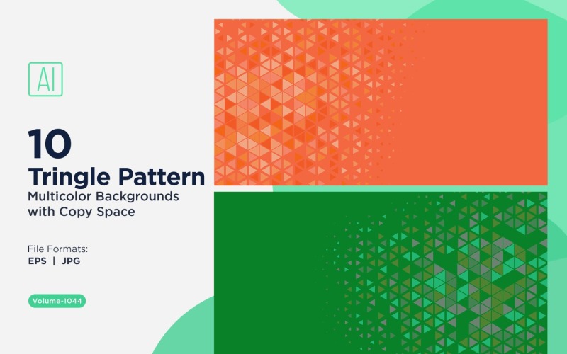 Çok Renkli ve Boyutlu Canlı Üçgen Desenli Arka Plan 1044
