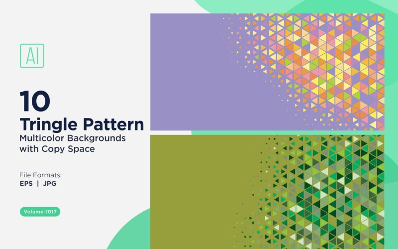 Élénk háromszög mintás háttér több színben és 1017-es méretben