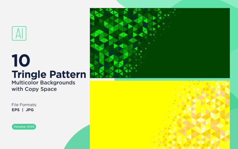 Élénk háromszög mintás háttér több színben és 1030-as méretben.