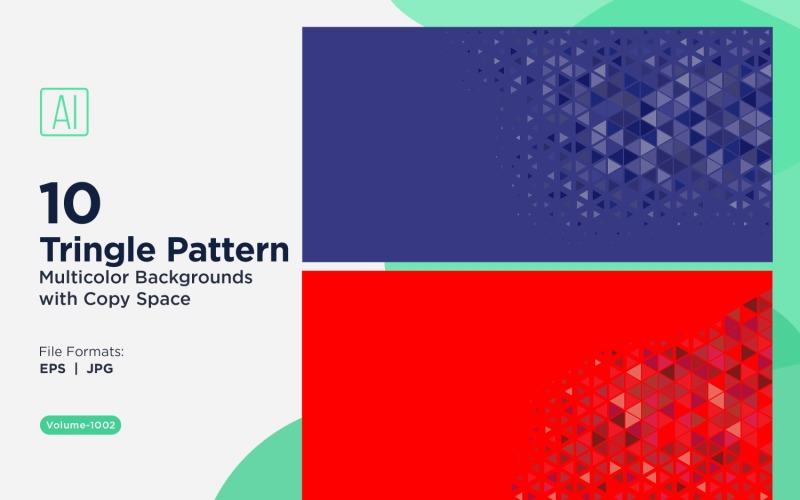 Fond à motif triangulaire vibrant en plusieurs couleurs et tailles 1002