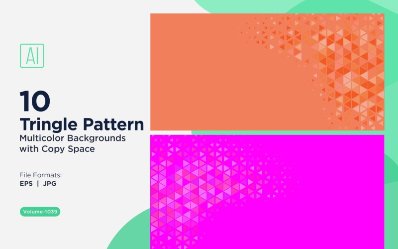 Fond à motif triangulaire vibrant en plusieurs couleurs et tailles 1039