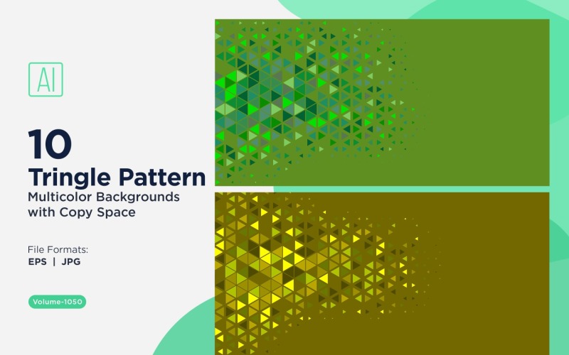 Fond à motif triangulaire vibrant en plusieurs couleurs et tailles 1050