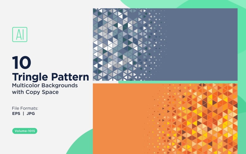 Fondo con patrón triangular vibrante en varios colores y tamaños 1015