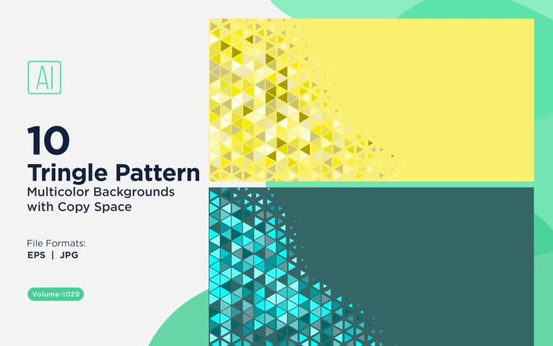 Fondo con patrón triangular vibrante en varios colores y tamaños 1029