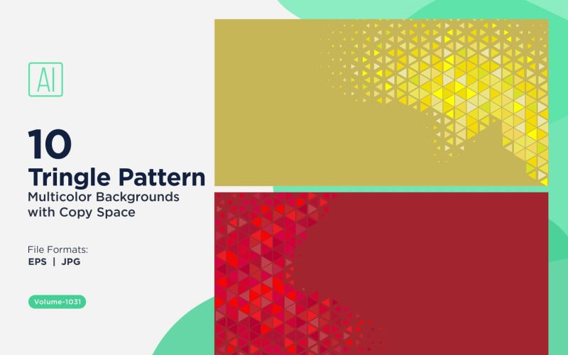 Fondo con patrón triangular vibrante en varios colores y tamaños 1031