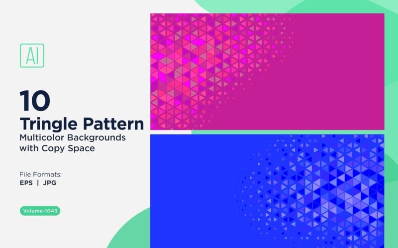 Fondo con patrón triangular vibrante en varios colores y tamaños 1043