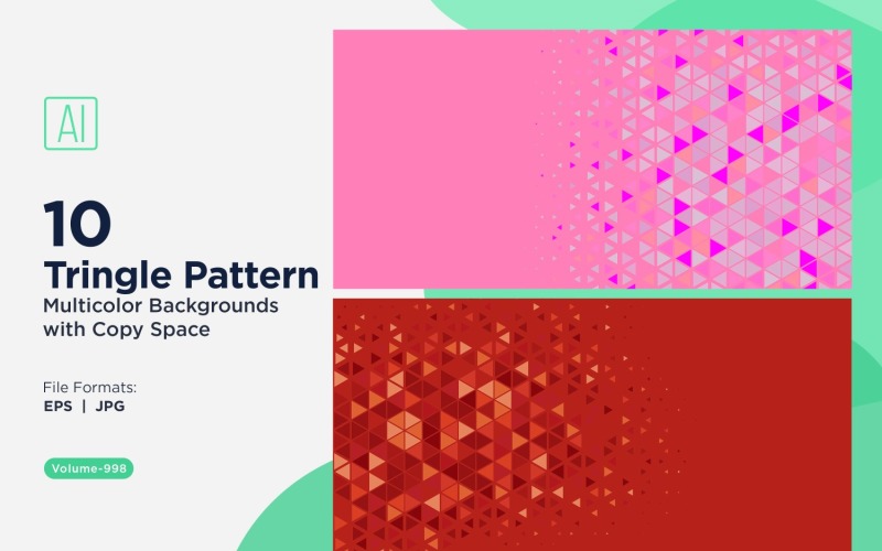 Fondo con patrón triangular vibrante en varios colores y tamaños 998